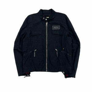 USA 古着 ALPHA INDUSTRIES アルファインダストリーズ シングルライダース ナイロンジャケット ブラック L