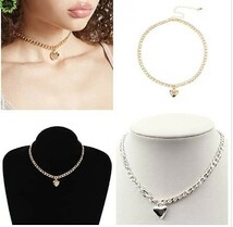 ♪ シンプル ハート ネックレス ♪ ジュエリー ペンダント オシャレ チェーン レディース ネックレス アクセサリー 銀 z3_画像4