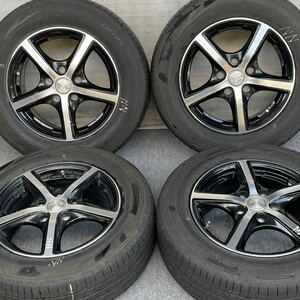 バリ溝。MANARAY EURO SPEED 15インチ× 6J +50 PCD114.3/5穴DUNLOP 195/65R15ラジアル4本。ノア ヴォクシー ステップワゴン等。19年式。