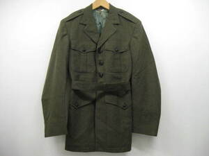 1973年頃購入 USMC 米軍 アメリカ軍 払下げ品 官給品 放出品 実物 海兵隊 ウール コート ベルト付 アーミー カーキ 緑 37L