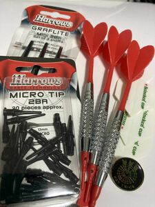 ダーツセット Harrows バレル16Ｇ、一体型フライト、チップ、シャフト、バッチ 　220 1