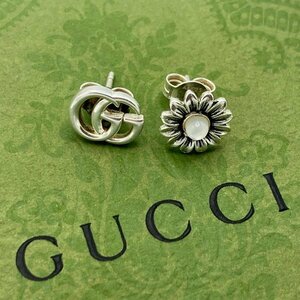 GUCCI グッチ ピアス シルバー フラワーモチーフ GGロゴモチーフ ag925