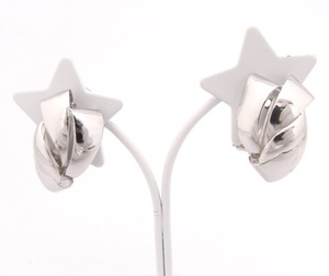 Pt900/WGK14 platinum / white gold earrings design [ used ][ degree A-][ No-brand ]