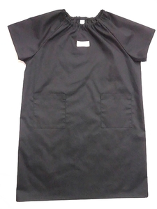  prompt decision [ short sleeves smock * height length specification *130~140| black * plain ]sc2477