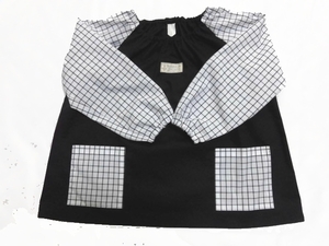  prompt decision [ long sleeve smock *110~120/ black * white black check ]sc2482