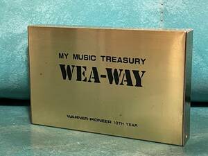 レア WARNER PIONEER 10TH YEAR MY MUSIC TREASURY WEA-WAY カセットテープケース ゴールド メタル 金属 金 ワーナーパイオニア 10周年