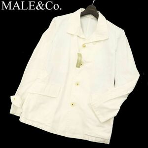 美品★ MALE&Co. タカキュー 通年★ スタンドカラー ジャケット Sz.L　メンズ 白　C3T00954_2#O