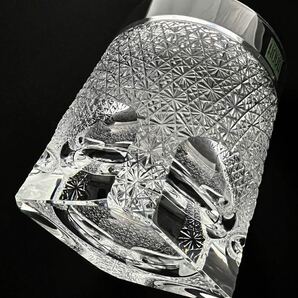 HOYA クリスタル 最高級ロックグラス Crystal Glass Tumbler Collection 佐々文夫氏デザイン 菊繋ぎの画像4