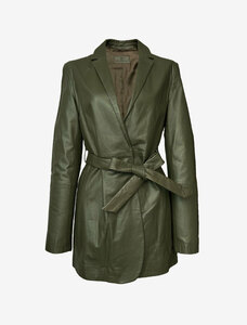  Bruno Magli fine quality leather short coat jacket olive green * BRUNOMAGLI regular price 20 ten thousand size 38(M about )