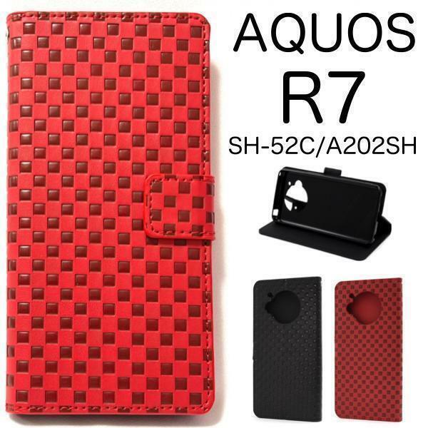 AQUOS R7 SH-52C/A202SH アクオス スマホケース ケース 手帳型ケース チェック柄 デザイン手帳型ケース