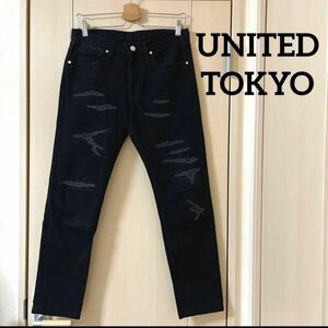 UNITED TOKYO サイズ1 黒　ダメージ加工　スキニーデニム　日本製