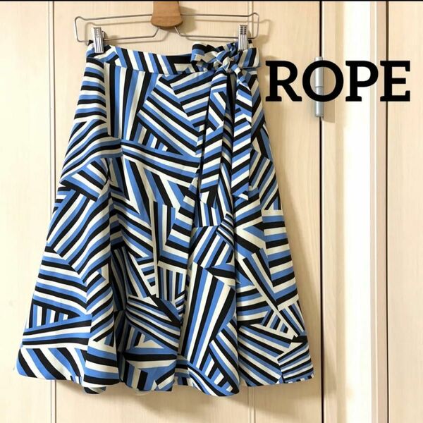 ROPE ミディ丈　サイズ38　フレア　巻きスカート　ラップスカート