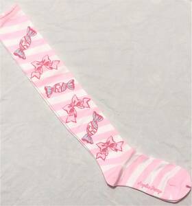 Angelic Pretty candy border over knee pink sax socks socks Angelic Pretty amplifier Lilo li.ta Lolita 