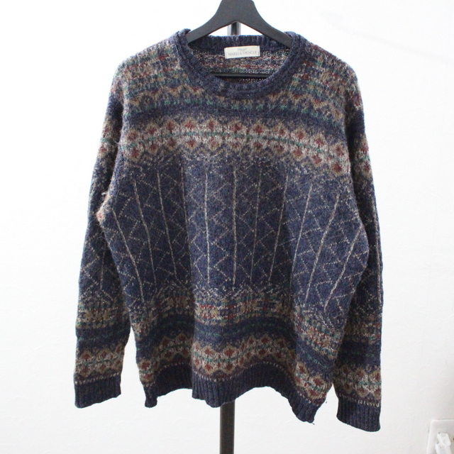 つやあり ➅ ビンテージ 70s 細目 ハンドメイド ぎっしり ウール