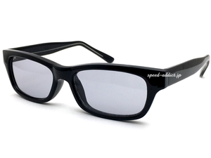 強化SQUARE SUNGLASS BLACK × LIGHT SMOKE/スクエアサングラスバイカーシェード伊達メガネカラーレンズuvカット黒ぶちスクエア男女兼用