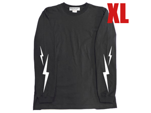 LIGHTNING BOLT L/S T-shirt BLACK XL/スポーツスタービッグツインカム英国車英車サンダーヘッドサンダーヘッダーギターウルフxr750xlhxlch