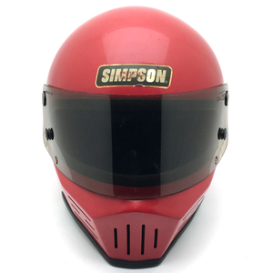 送料無料 2月13日値下 純正シールド付 SIMPSON M32 RED 58cm/シンプソン赤レッドビンテージヘルメットsuper bandit9スーパーバンディット