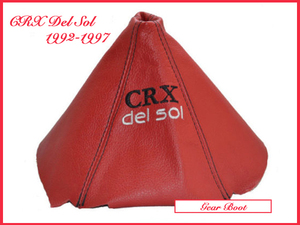 ホンダ CRX デルソル 赤レザー CRX 黒ロゴ del Sol 白ロゴ 黒ステッチ シフト ブーツ