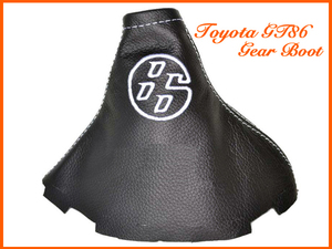 トヨタ ZN6 GT86 MT 黒レザー 86 白ロゴ入り 白ステッチ シフトブーツ 新品