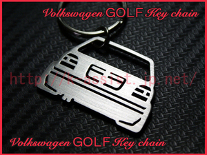 VW フォルクスワーゲン ゴルフ GOLF シルエット ステンレス キーホルダー 新品