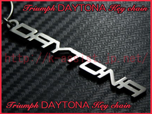 トライアンフ TRIUMPH 675 675R デイトナ DAYTONA ロゴ ステンレス キーホルダー 新品