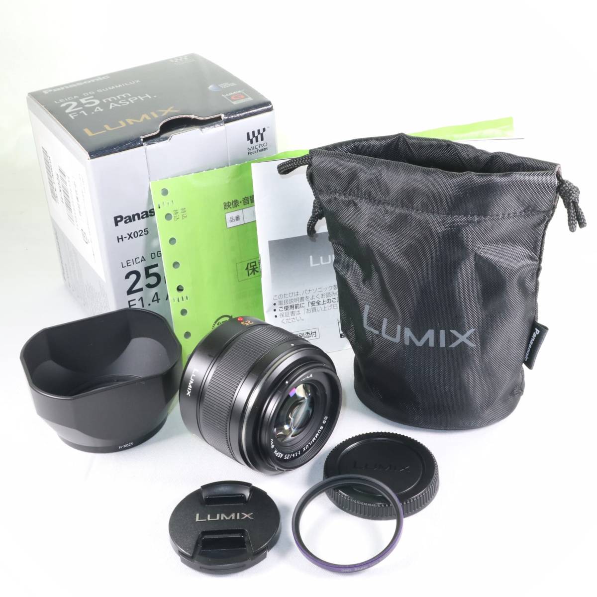 カメラ レンズ(単焦点) パナソニック LEICA DG SUMMILUX 25mm/F1.4 ASPH. H-X025 オークション 