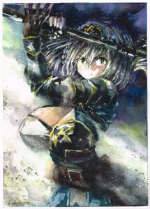 Art hand Auction Transparent watercolor Shirogane Noel Hololive hololive SM size one-of-a-kind, comics, anime goods, hand drawn illustration