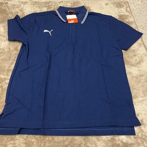 超お値打ち出品 大き目サイズ PUMA Men's ストレッチ鹿子ポロシャツ ブルー　XOサイズ　新品タグ付き未使用品