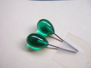 * doll earrings antique deep green glass antique doll .