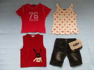 ★値下げ★SISITER Jenni，HAKKA KIDS，PINCLIP BIS，Cynthia Rowley　ショートパンツ・Ｔシャツ他　女の子　１４０・Ｍサイズ　４点セット