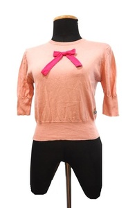 Vivienne Westwood ORB embroidery short sleeves ribbon attaching cotton knitted sweater Vivienne Westwood 