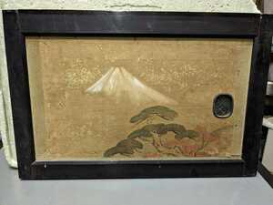 真作 日本画 肉筆 富士山　　旧家　水彩画　古い　