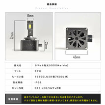 メルセデスベンツ Cクラス W204 D1S LEDヘッドライト 2個セット 15200LM 6000K ホワイト発光 BENZ_画像4