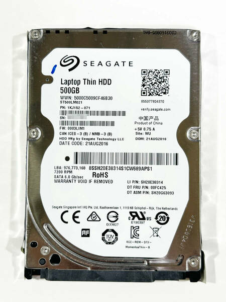 【J-520】■送料無料■ 中古 ST HDD500GB 2.5インチ 厚さ7mm 動作保証品