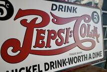 新品　PEPSI COLA ペプシコーラ　５¢ エンボス　メタルサイン　看板　世田谷ベース　インテリア　アメリカン　USA_画像2