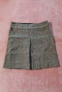 *[GAP] Gap * gray wool wool . tweed! stylish pretty piling put on footwear! center tuck entering! pcs shape miniskirt *