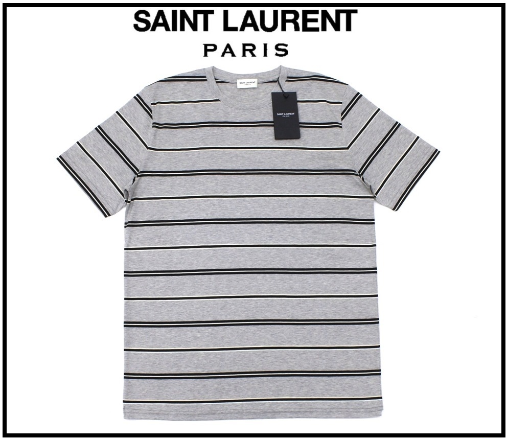 新品未使用 SAINT LAURENT PARIS Tシャツ イエロー Sサイズ Tシャツ/カットソー(半袖/袖なし) 正規代理店