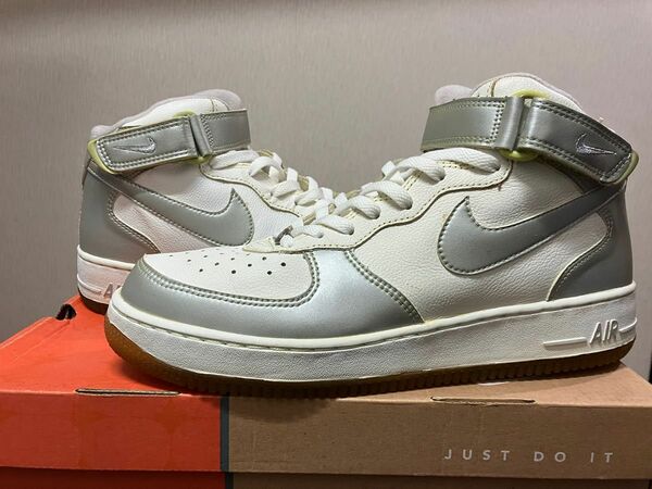 NIKE AIR FORCE 1 MID B metallic silver ナイキ エアフォース ミッド メタリックシルバー