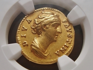 西暦138-140/1年　古代ローマ帝国　アウレウス金貨 アンティークコイン/古代コイン 