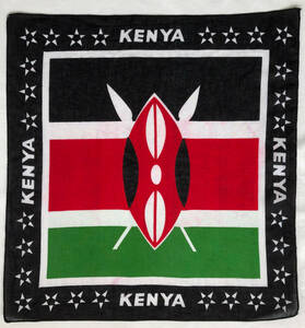  prompt decision [80's Vintage /kenia made ]kenia* flag bandana / national flag / star pattern / ethnic / Africa / Afro /neitib/ rare (om-2212-14c)
