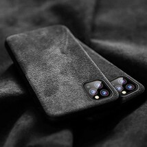 a480 ラグジュアリー 高級スエードレザー スマホケース iPhone XS Max用_画像2