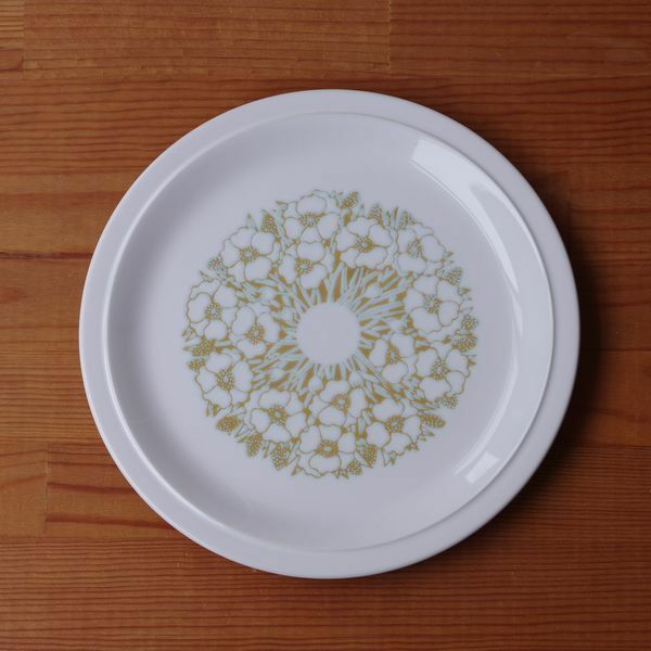 HORNSEA Fleur ホーンジー フルール デザートプレート ケーキ皿 22cm #230128-4~6 イギリス ヴィンテージ 食器 ひなげし 花柄 白 レトロ 