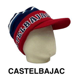 30％OFF カステルバジャック　CASTELBAJAC　メンズニットキャップ　バイザー付きニットキャップ　ニット帽　防寒　7232491121-2　アカ