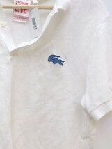 LACOSTE ラコステ 青ワニ　LIVE 汚れ有り 長袖 ポロシャツ サイズ4 ホワイト メンズ 1201000036030_画像3