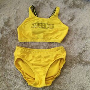  super value exhibition hard-to-find smaller size SPEEDO Lady'sp Ractis bikini 140 size yellow used almost new goods 