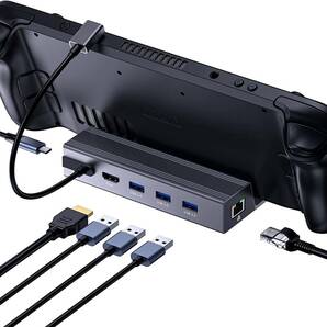 Steam Deckドック 6-in-1 Steam Deckドッキングステーション、Deckのドッキング 、HDMI 2.0 4K@60Hz、USB3.0 100W USB-C PD充電 Steam Deck