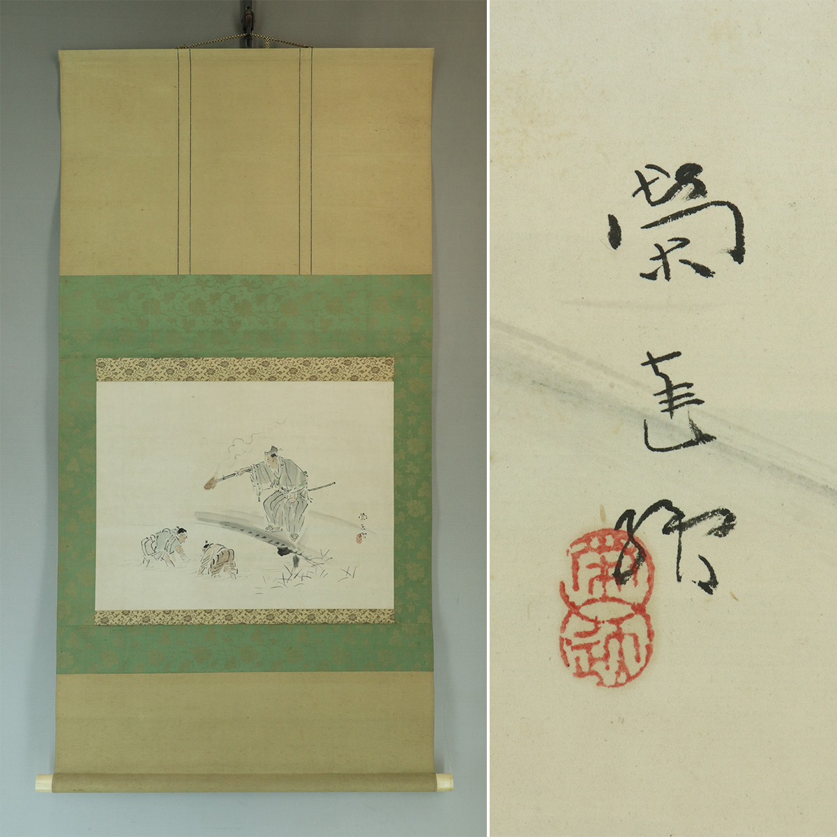 真作】小山栄達【青砥藤綱】◇紙本◇共箱◇掛軸u11075 | JChere雅虎