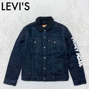 LEVI'S リーバイス Disney ミッキー 90周年 ボアデニムジャケット 黒 M メンズ O122214-124