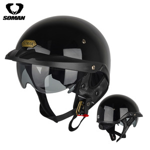 オートバイ用ヘルメットハーレー復古頭囲調節可能ヘルメットジェット式ヘルメット半帽ヘルメットオープンヘルメット男女兼用4色可選