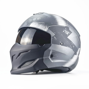 ハーフヘルメット フェイスヘルメットオートバイバイクヘルメット レーシング組立式顎部分着脱できるXL